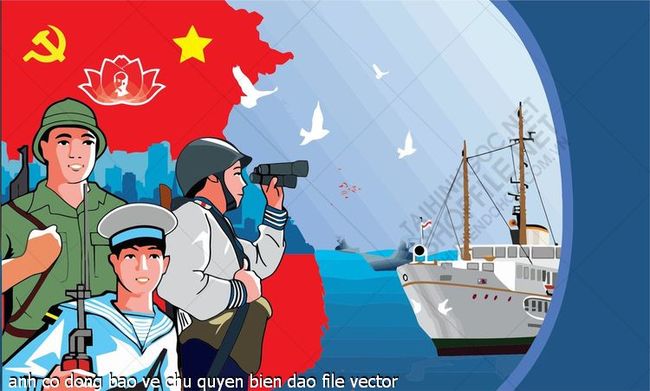 anh co dong bao ve chu quyen bien dao file vector